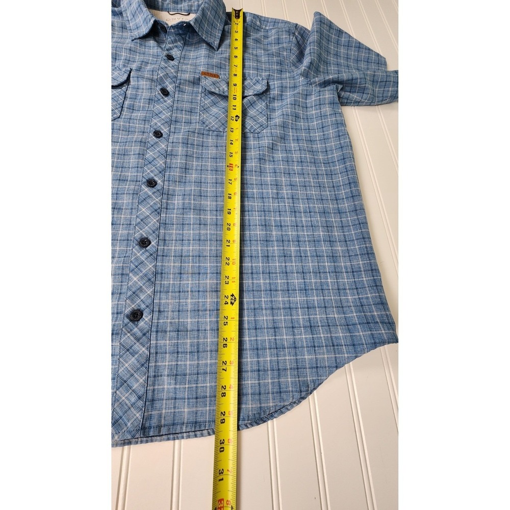Orvis Mens Plaid Button Down Shirt Mens XL Blue Short Sleeve Breathable Gorpcore - Picture 5 of 9
